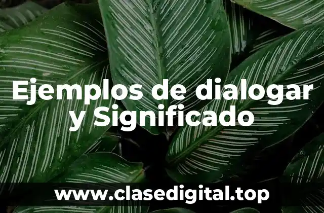 Ejemplos de dialogar y Significado