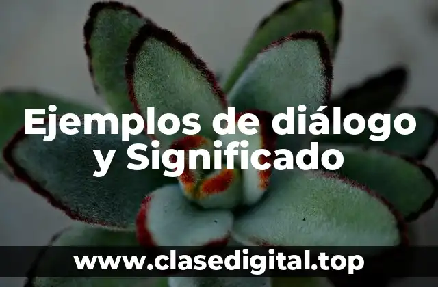 Ejemplos de diálogo y Significado