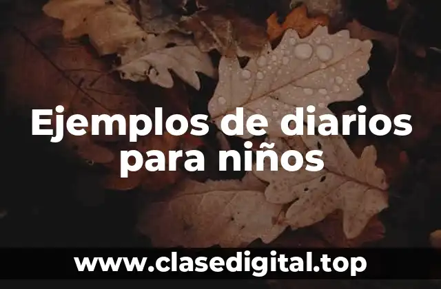 Ejemplos de diarios para niños