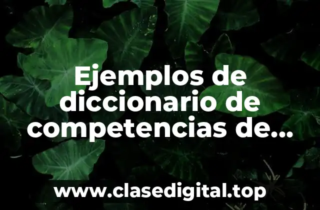 Ejemplos de diccionario de competencias de una empresa