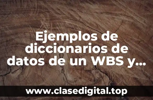 Ejemplos de diccionarios de datos de un WBS y Significado