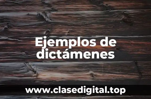 Ejemplos de dictámenes