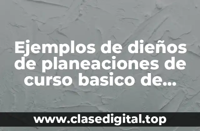 Ejemplos de dieños de planeaciones de curso basico de computacion