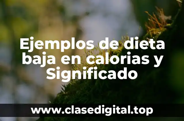 Ejemplos de dieta baja en calorias y Significado