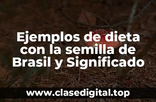 Ejemplos de dieta con la semilla de Brasil y Significado