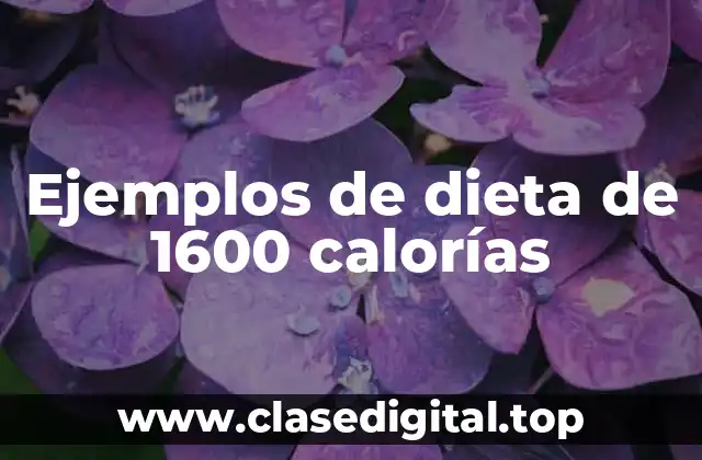 Ejemplos de dieta de 1600 calorías