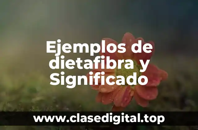 Ejemplos de dieta fibra