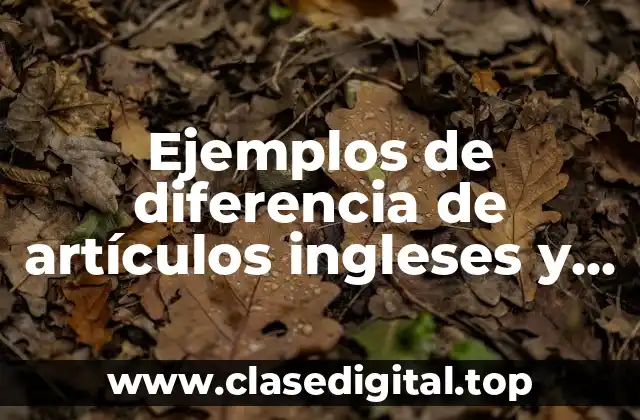 Ejemplos de diferencia de artículos ingleses y españoles