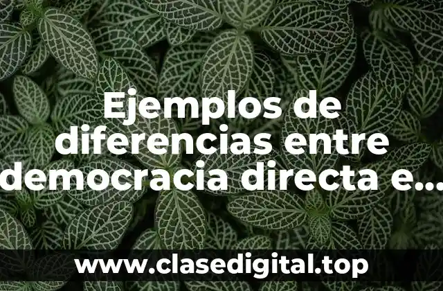 Ejemplos de diferencias entre democracia directa e indirecta