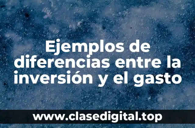 Ejemplos de diferencias entre la inversión y el gasto