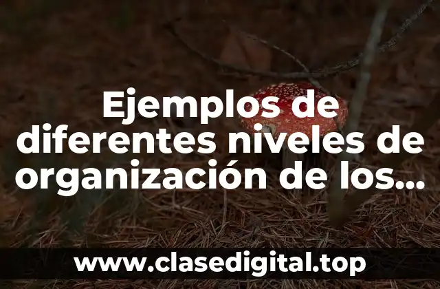 Ejemplos de diferentes niveles de organización de los seres vivos