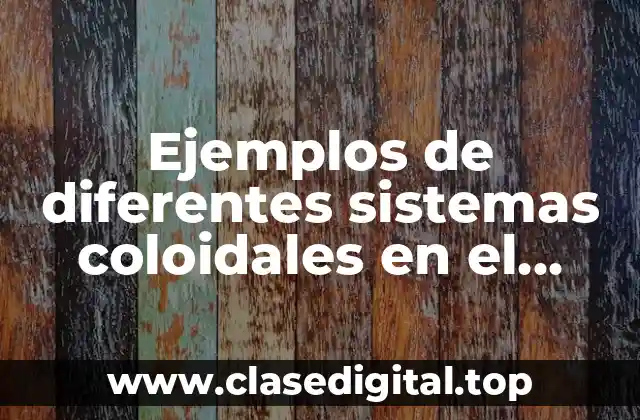Ejemplos de diferentes sistemas coloidales en el hogar y Significado