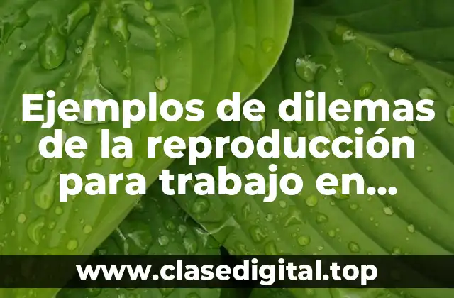 Ejemplos de dilemas de la reproducción para trabajo en cecyte