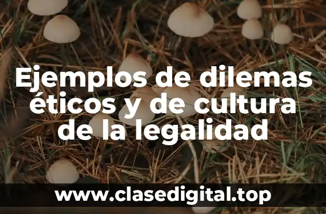 Ejemplos de dilemas éticos y de cultura de la legalidad