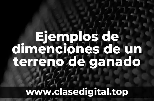 Ejemplos de dimensiones de un terreno de ganado