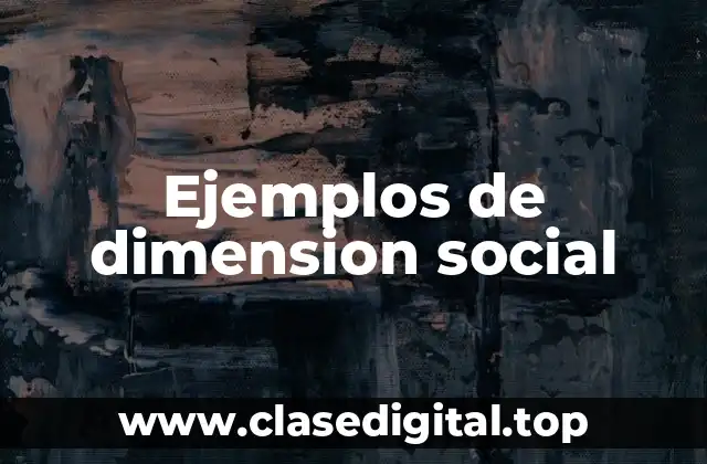 Ejemplos de dimension social