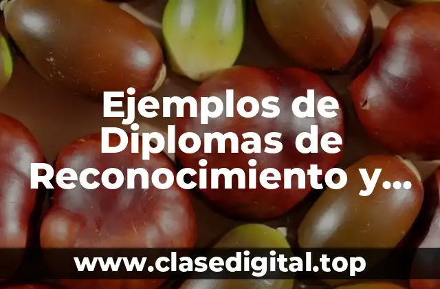 Ejemplos de Diplomas de Reconocimiento y Significado