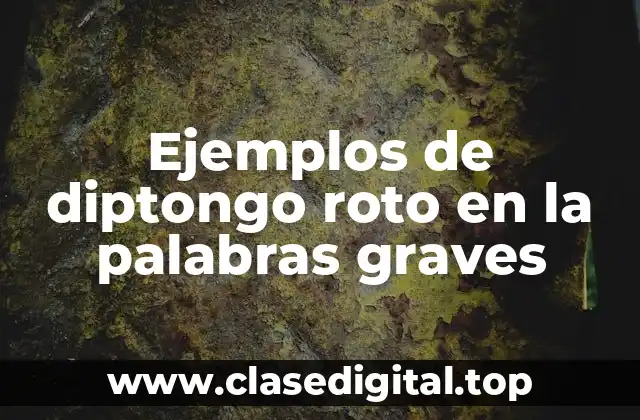 Ejemplos de diptongo roto en la palabras graves