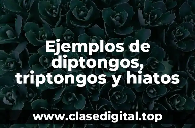 Ejemplos de diptongos, triptongos y hiatos