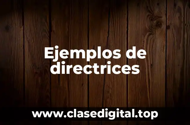 Ejemplos de directrices