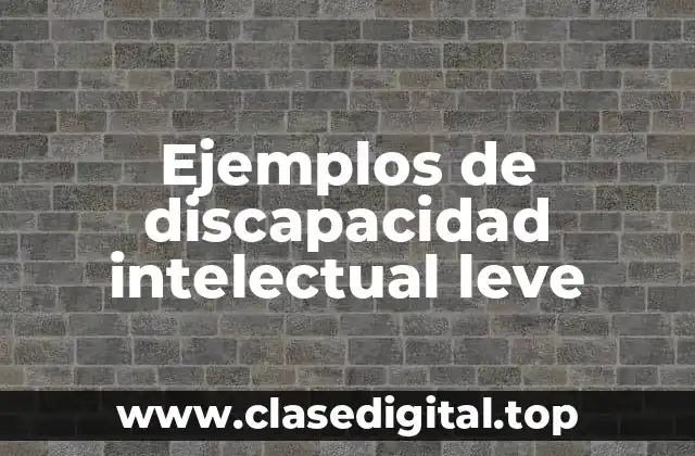 Ejemplos de discapacidad intelectual leve