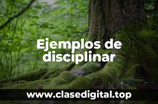 Ejemplos de disciplinar