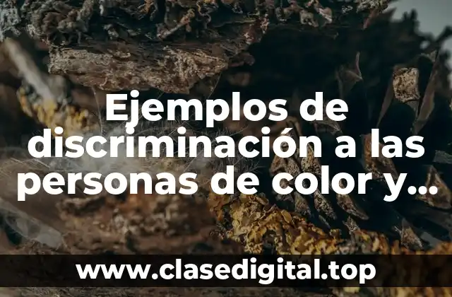 Ejemplos de discriminación a las personas de color y Significado