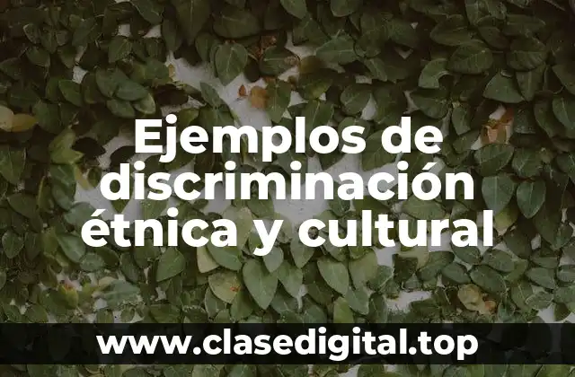 Ejemplos de discriminación étnica y cultural