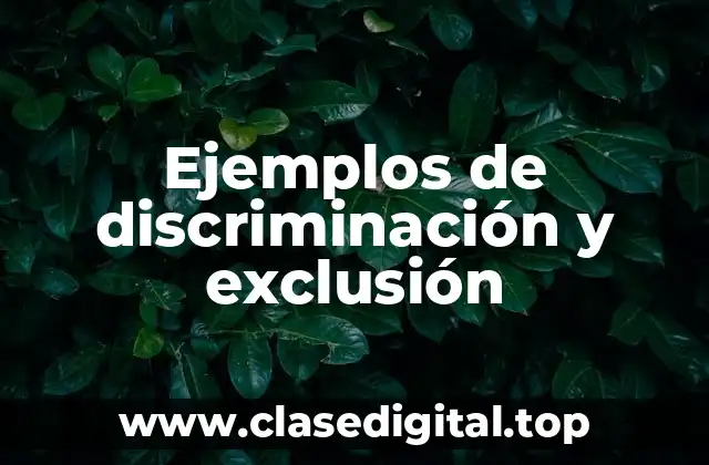 Ejemplos de discriminación y exclusión