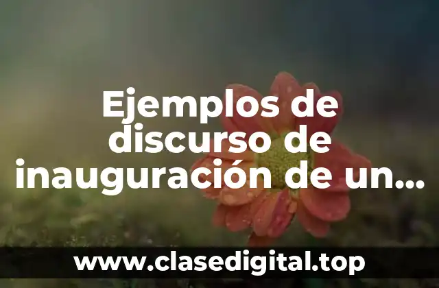 Ejemplos de discurso de inauguración de un restaurante