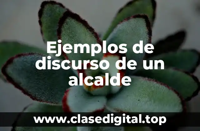 Ejemplos de discurso de un alcalde