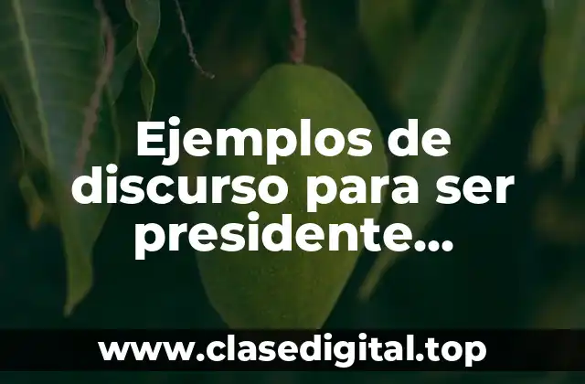 Ejemplos de discurso para ser presidente estudiantil y Significado
