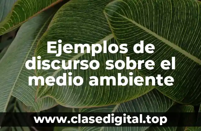Ejemplos de discurso sobre el medio ambiente
