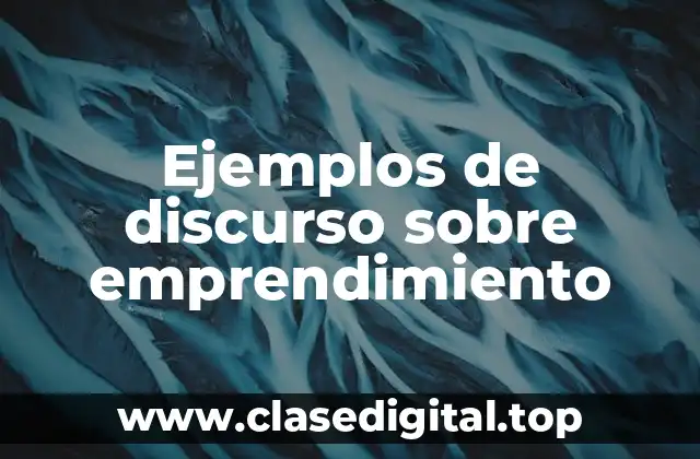 Ejemplos de discurso sobre emprendimiento
