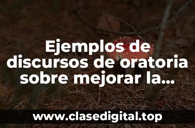 Ejemplos de discursos de oratoria sobre mejorar la educación