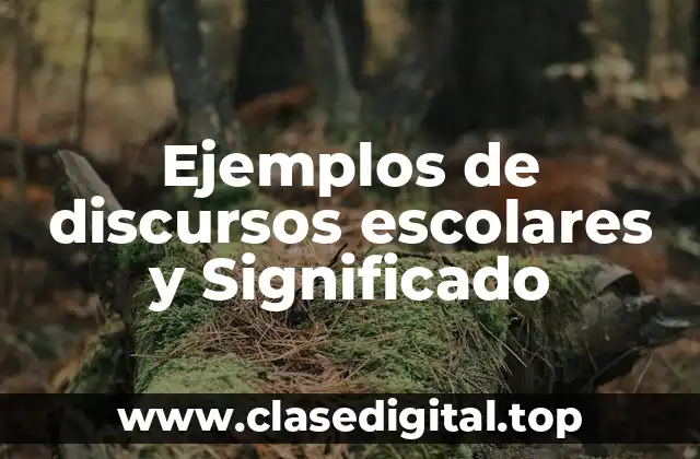 Ejemplos de discursos escolares y Significado