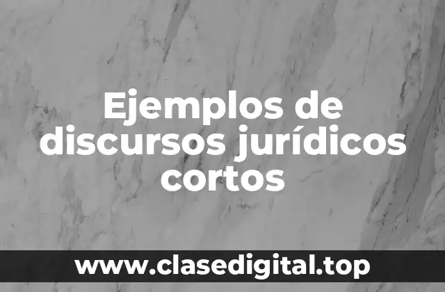 Ejemplos de discursos jurídicos cortos