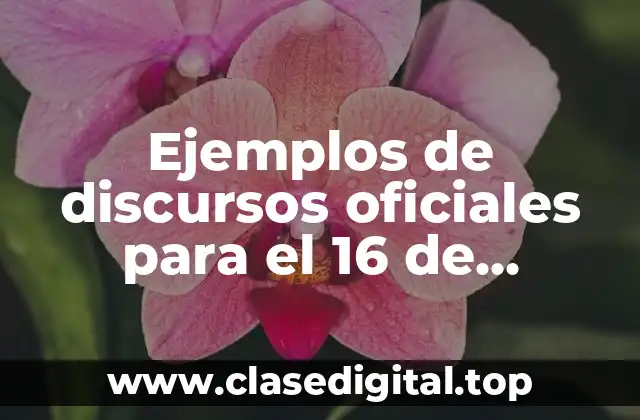Ejemplos de discursos oficiales para el 16 de septiembre