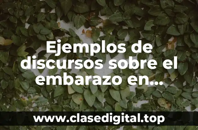 Ejemplos de discursos sobre el embarazo en adolescentes