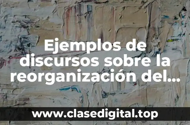 Ejemplos de discursos sobre la reorganización del erario público