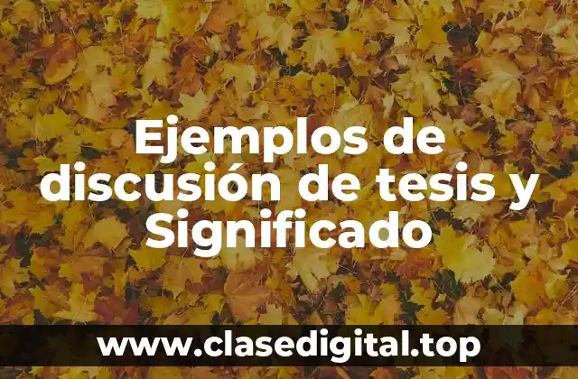 Ejemplos de discusión de tesis