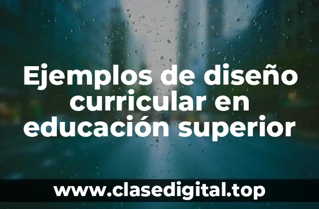 Ejemplos de diseño curricular en educación superior