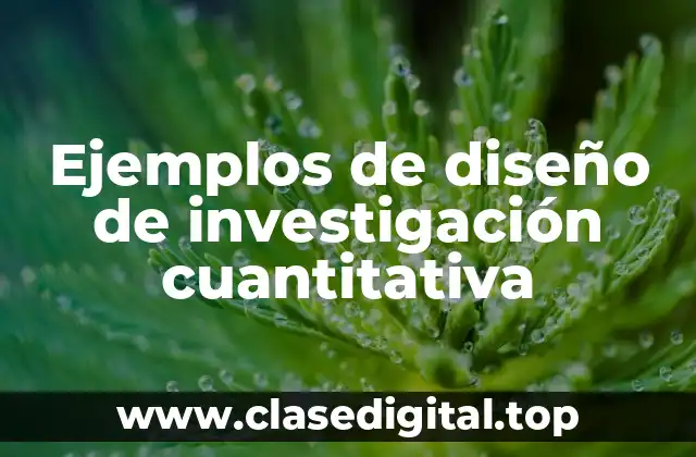 Ejemplos de diseño de investigación cuantitativa