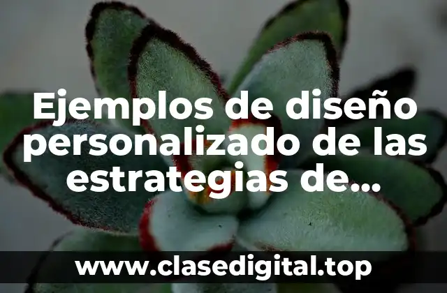 Ejemplos de diseño personalizado de las estrategias de aprendizaje