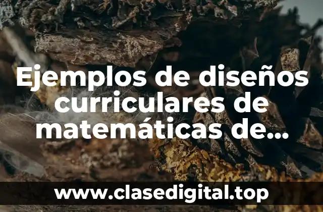 Ejemplos de diseños curriculares de matemáticas de tercer grado