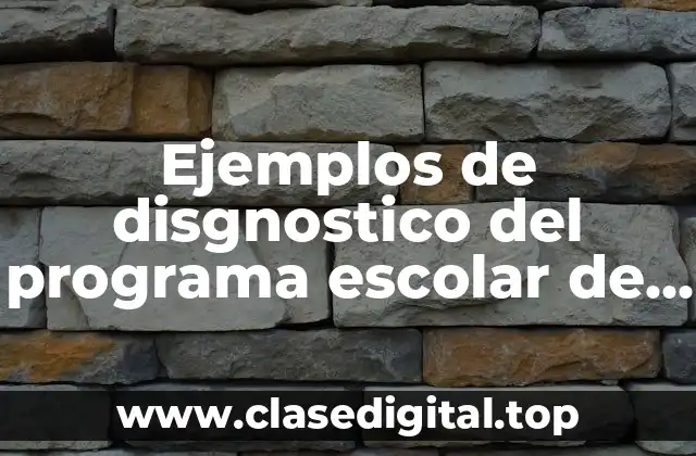 Ejemplos de diagnóstico del programa escolar de mejora continua
