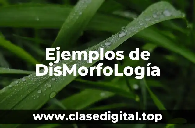 Ejemplos de DisMorfoLogía