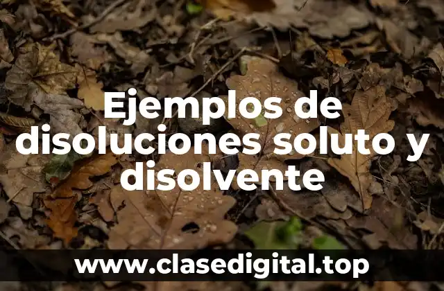 Ejemplos de disoluciones soluto y disolvente