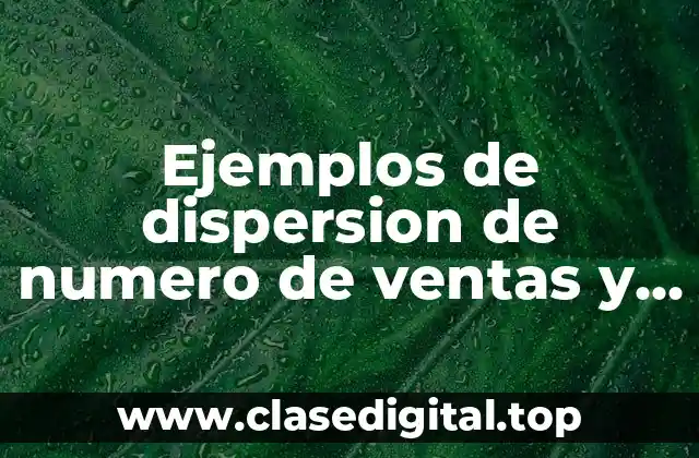 Ejemplos de dispersion de numero de ventas y marcas y Significado