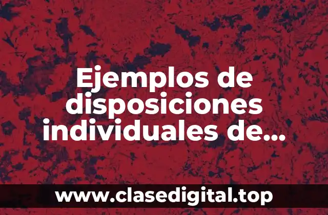 Ejemplos de disposiciones individuales de alumnos